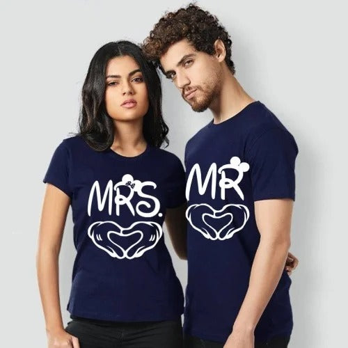 Mr & Mrs Couple Tshirt - Blue
